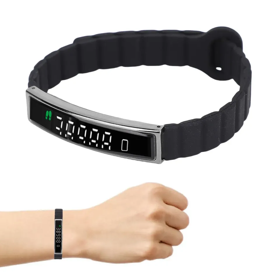 Zunate Fitness Tracker Band 7330F3852 bracciale smart nero acciaio