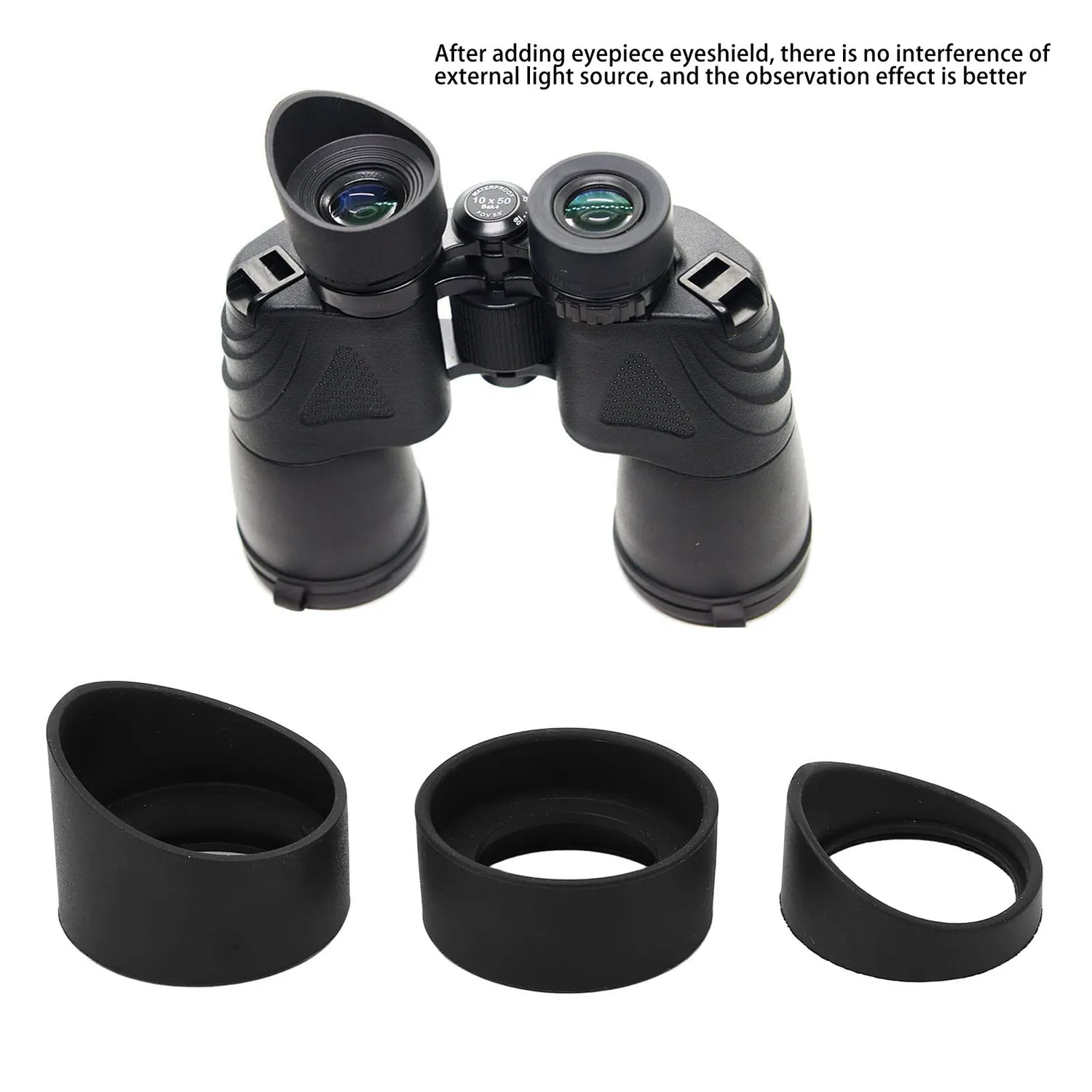 Zunate paraluce oculare microscopio 33 mm 3 pezzi gomma