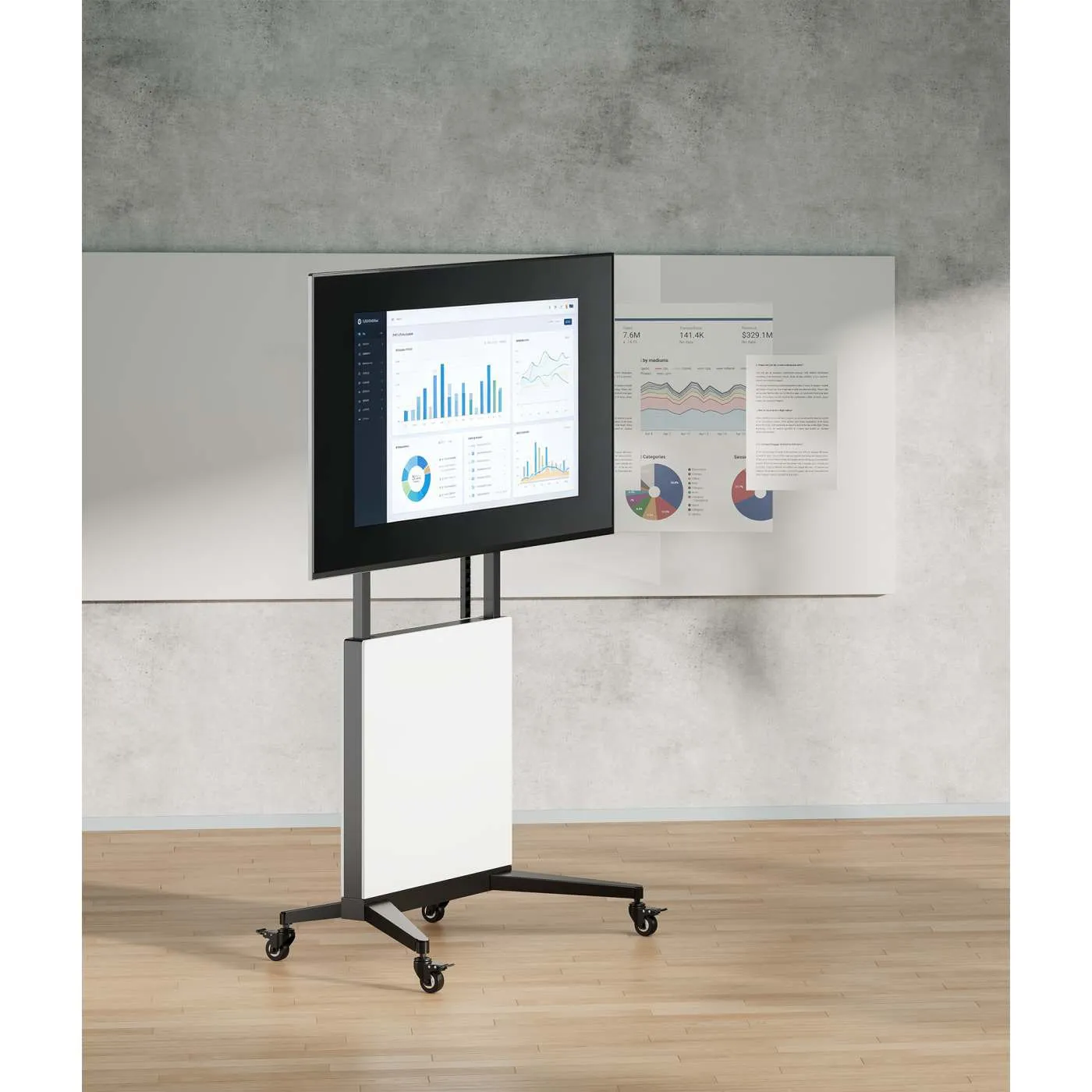 Manhattan Carrello TV 50"-100" con ruote regolabile senza attrezzi