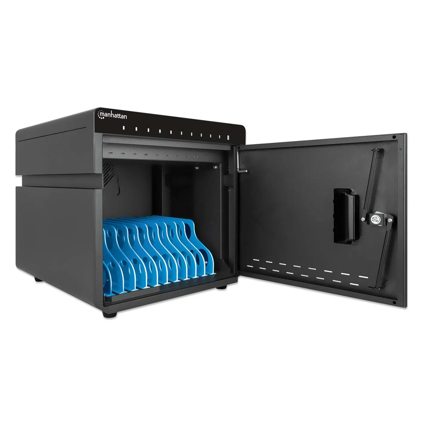 Manhattan 10 porte USB-C armadietto ricarica 18W nero