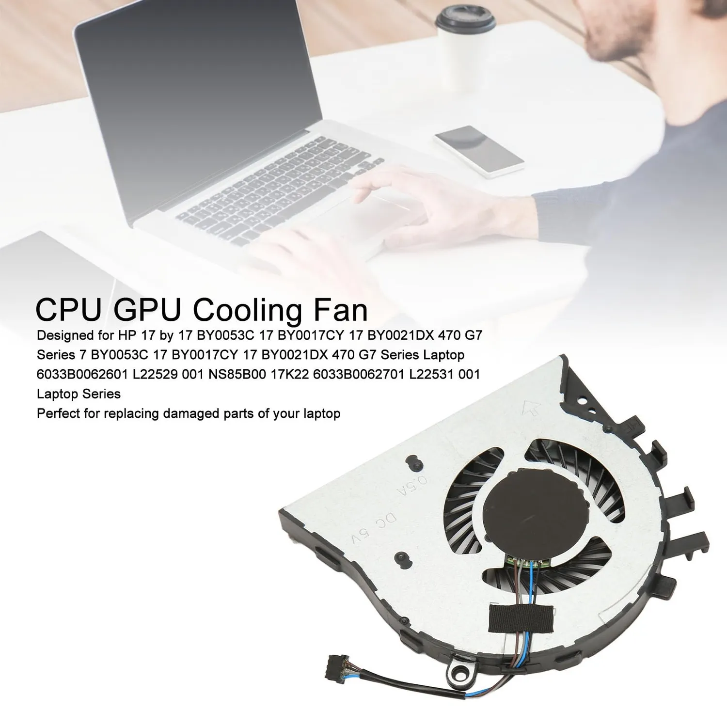 Zunate ventola CPU laptop 17-BY L22529-001 4 pin