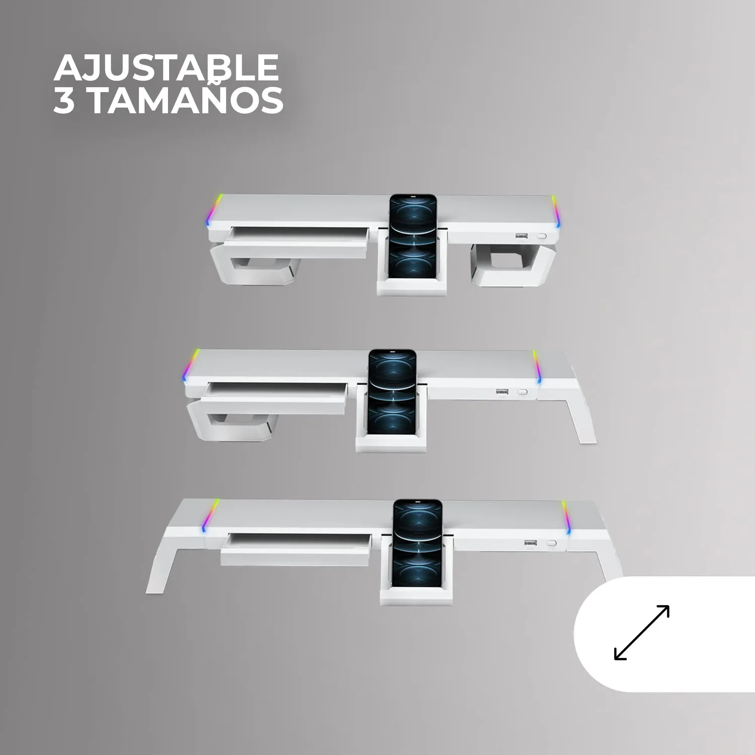 Mars Gaming MGS-ONE supporto monitor RGB bianco USB