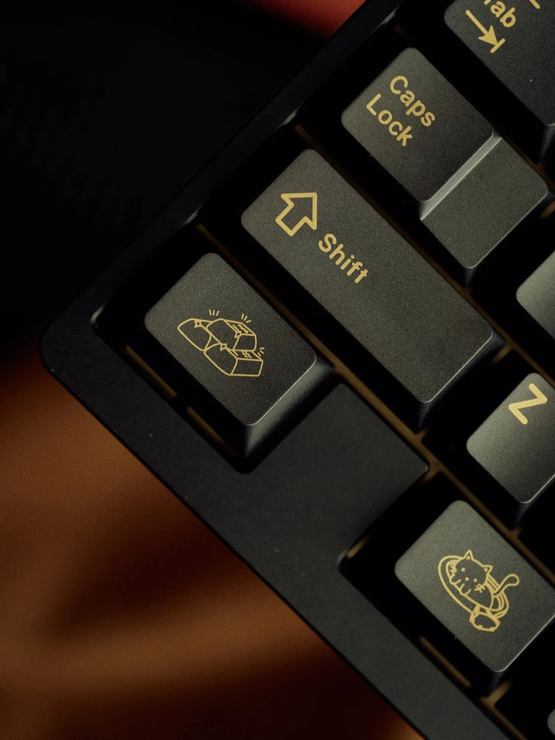 CoffeeKeys Onyx keycaps Base Set nero oro profilo Cherry