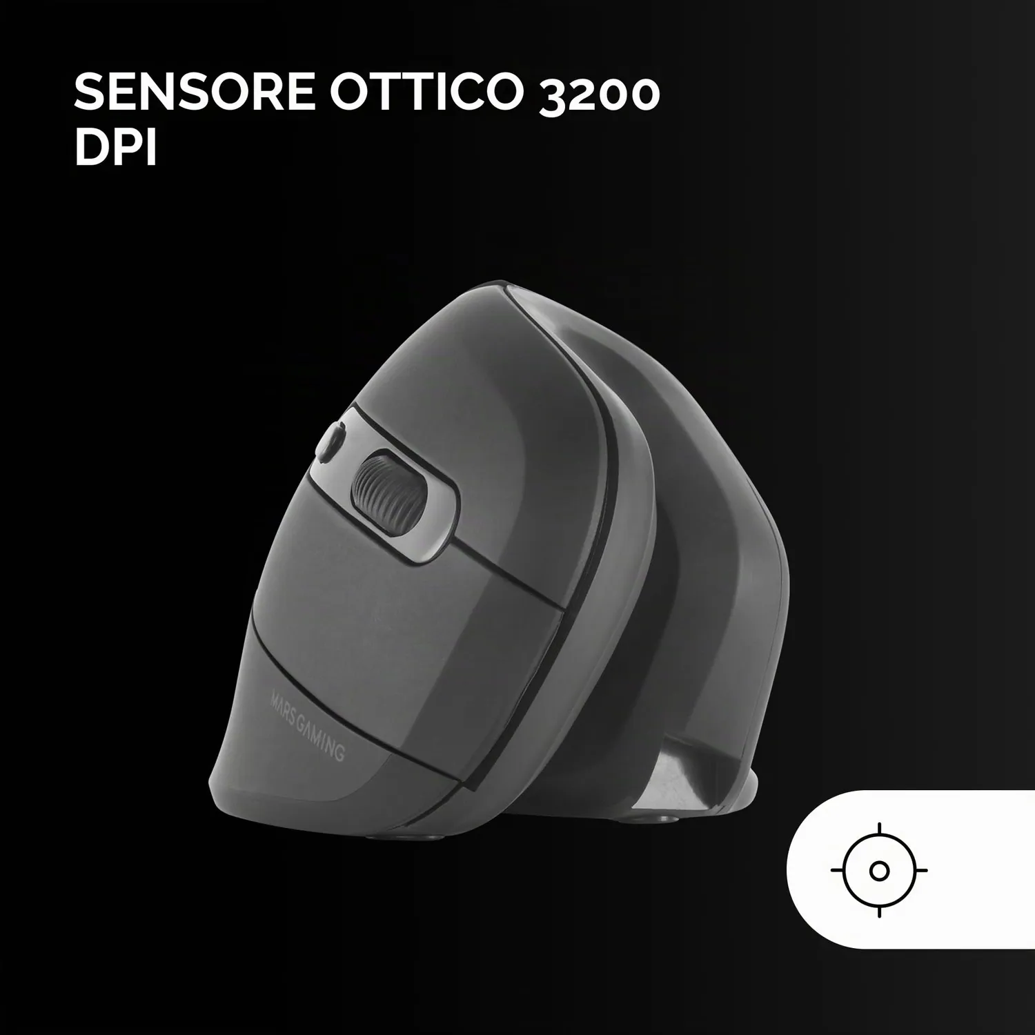 Mars Gaming MMW-ERGOPRO mouse verticale wireless nero 3200 DPI