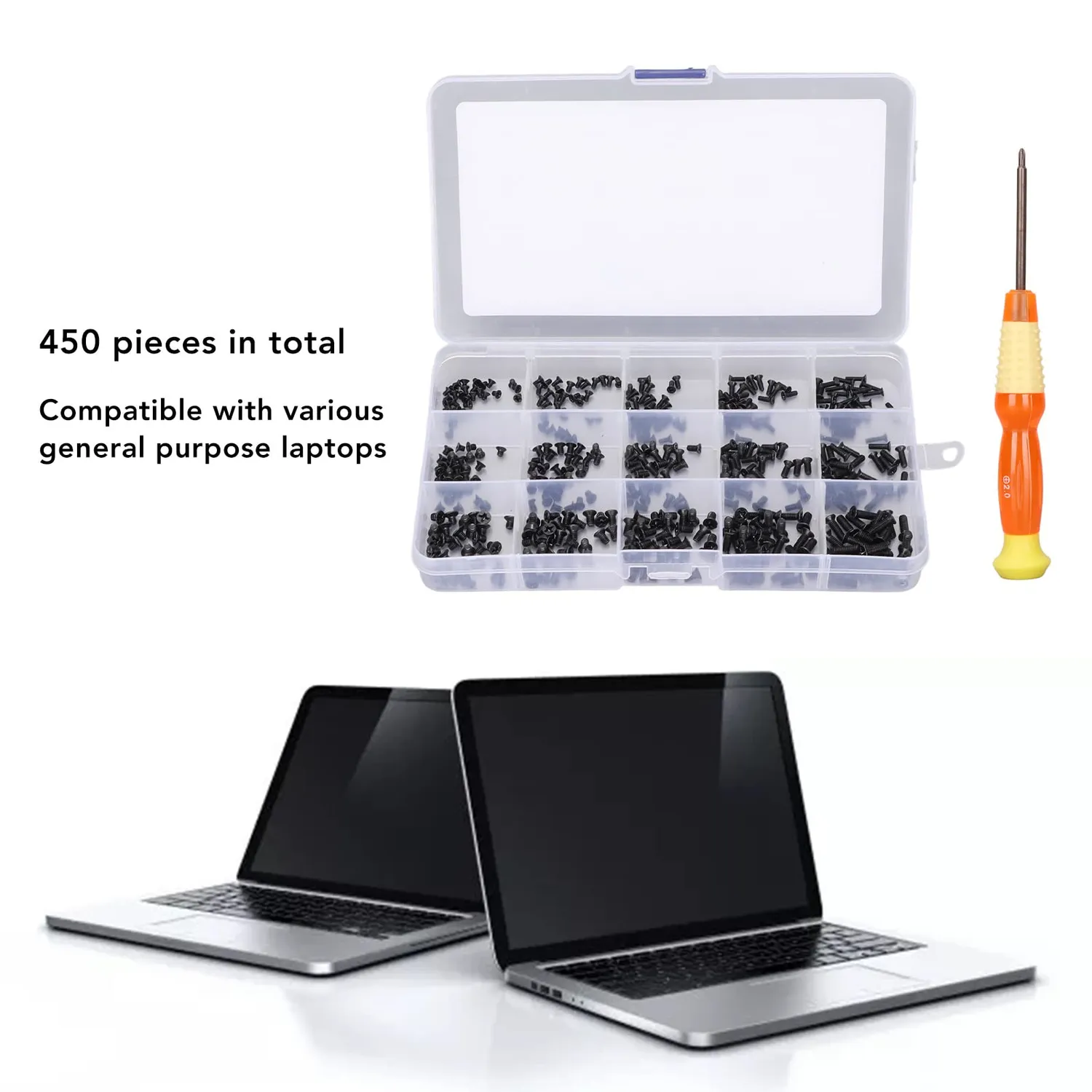Zunate Set 450 Viti Laptop in Acciaio Universali con Scatola