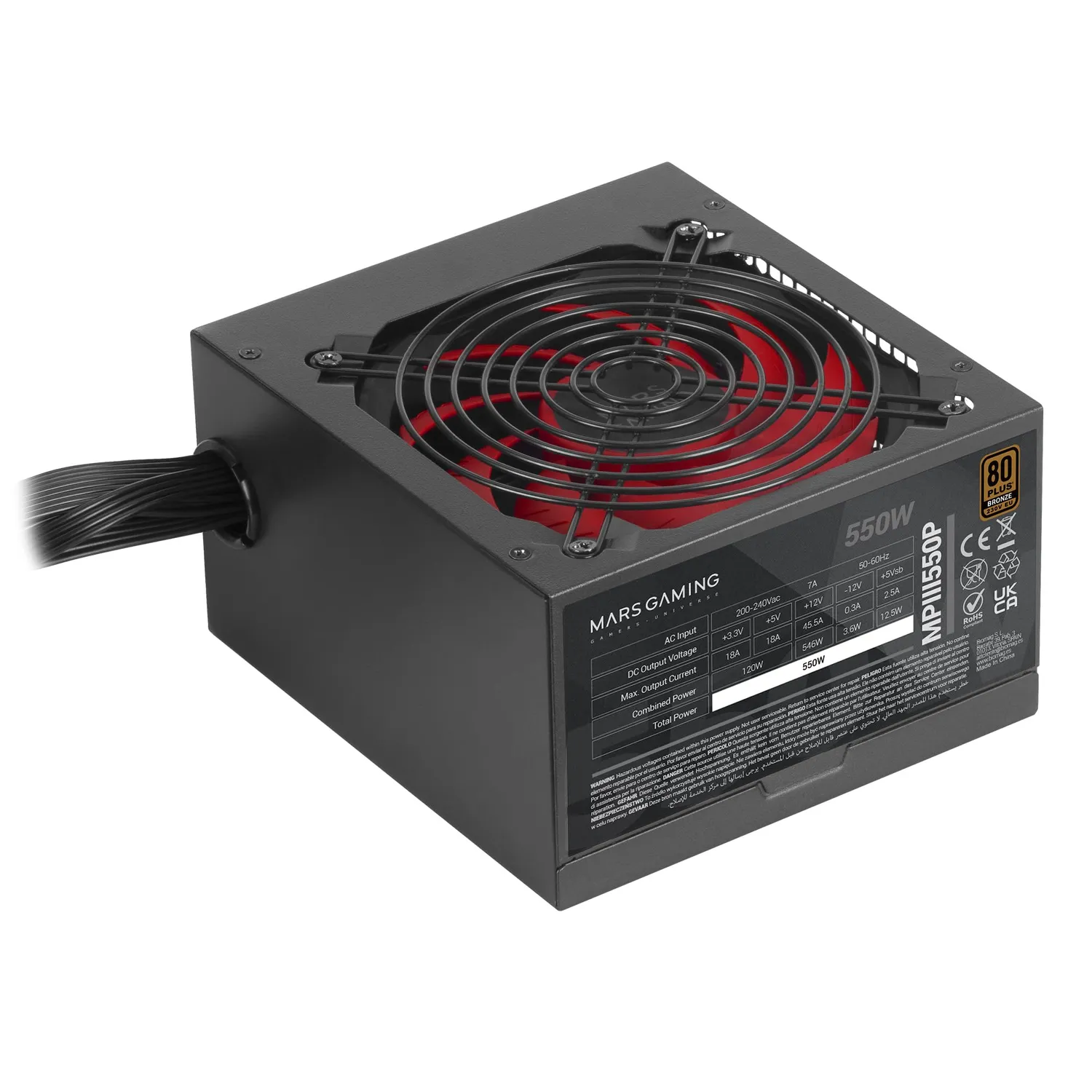 Mars Gaming MPIII550P alimentatore ATX 550W Bronze nero
