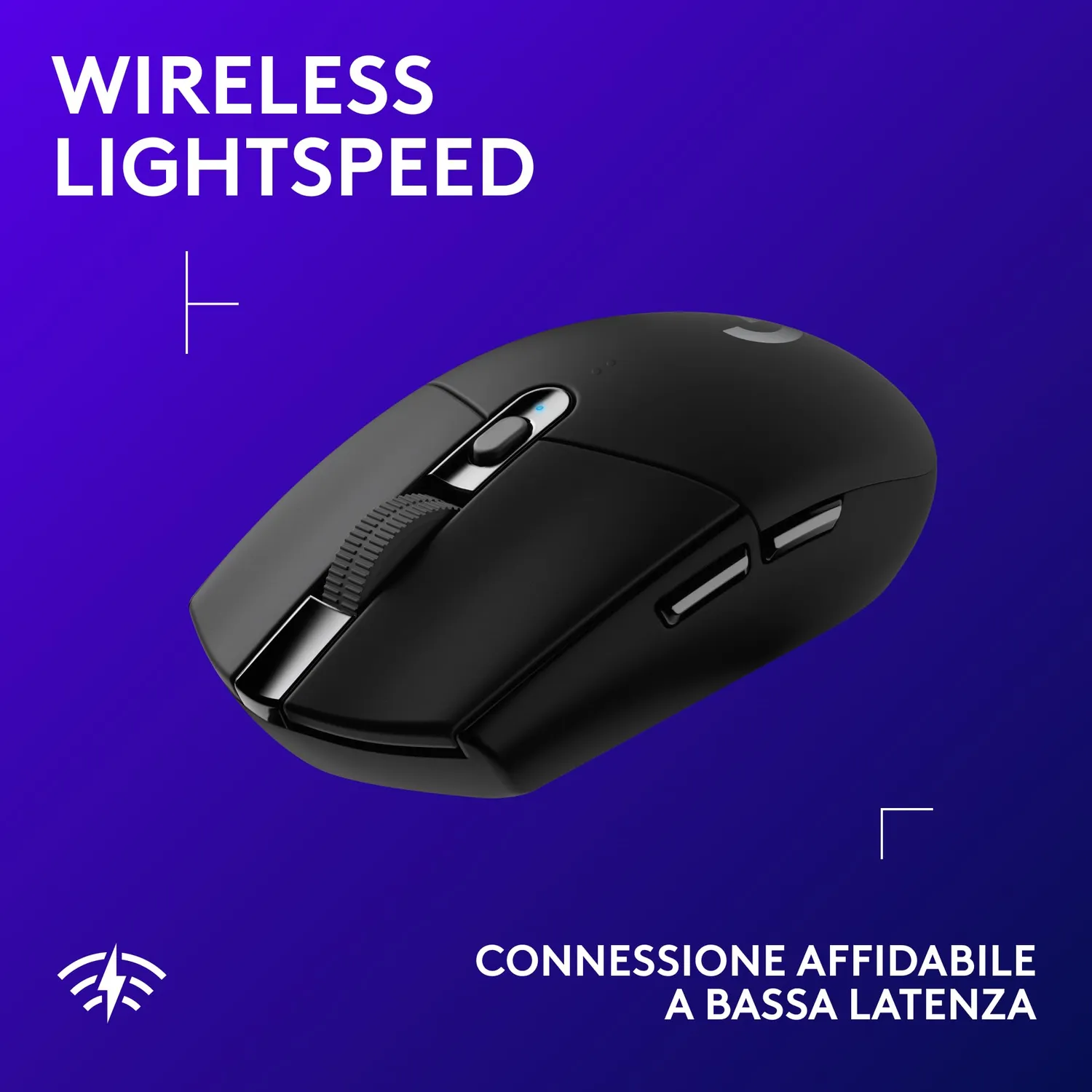 Logitech G G305 LIGHTSPEED mouse gaming wireless nero