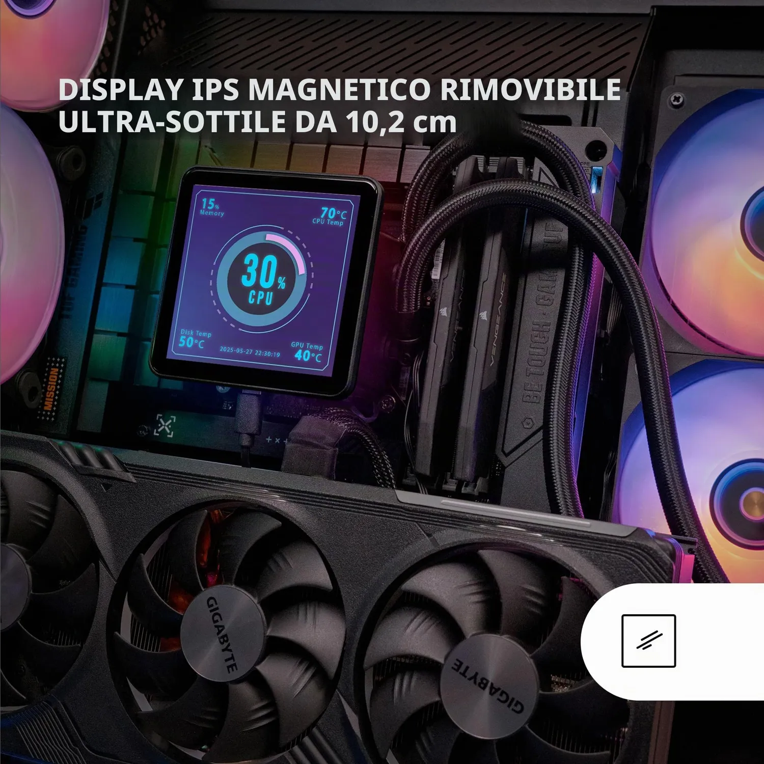 Mars Gaming ML-VISIONPRO240 Dissipatore Liquido 240mm Nero LCD