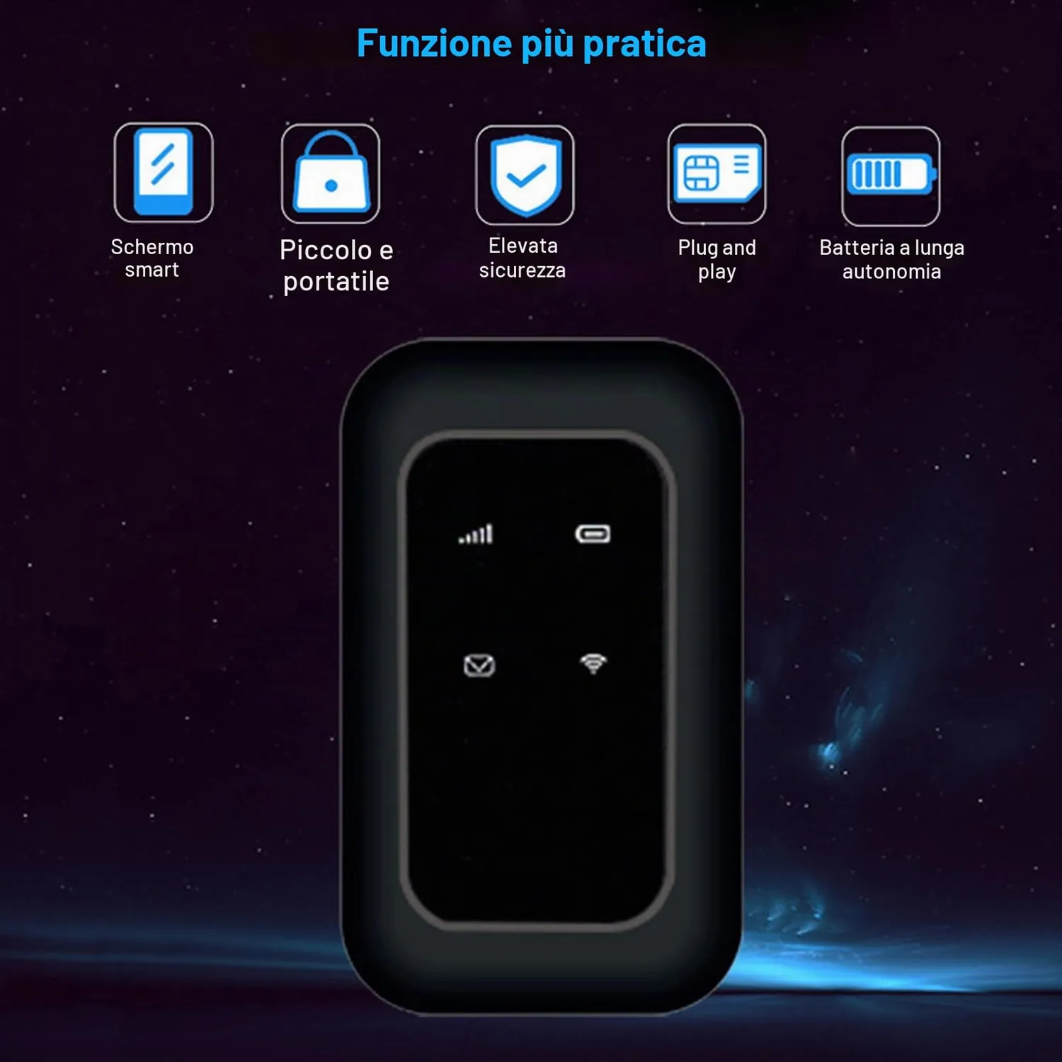 Zunate router WiFi portatile 4G 150Mbps 2100mAh 10 dispositivi