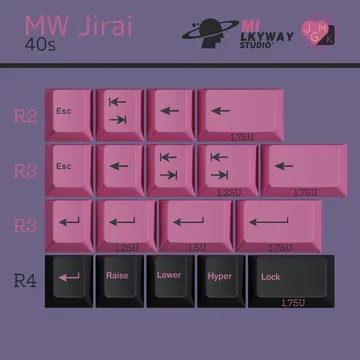 CoffeeKeys MW Jirai Set keycap rosa nero