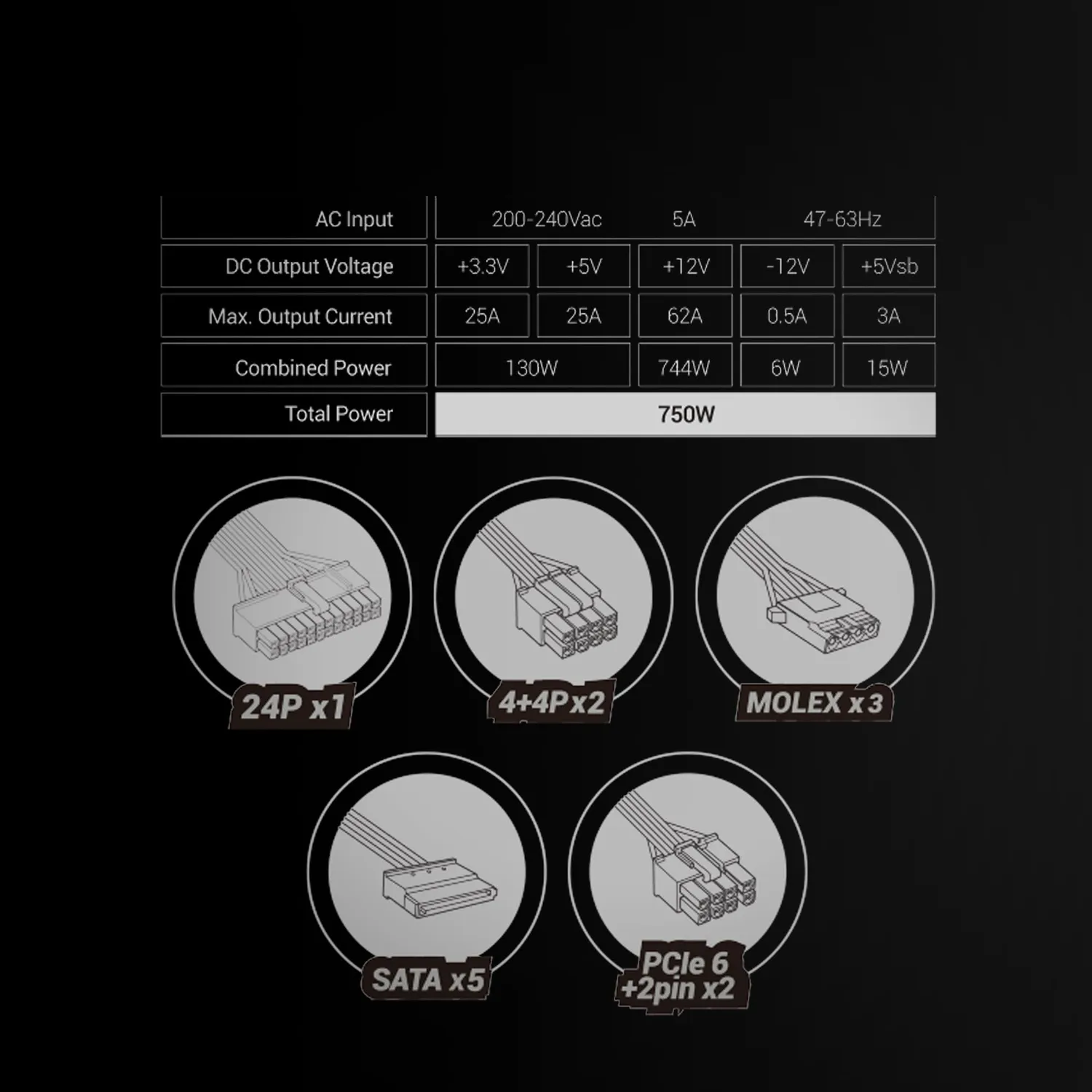 Mars Gaming MPB750SIM Alimentatore ATX 750W Nero Modul