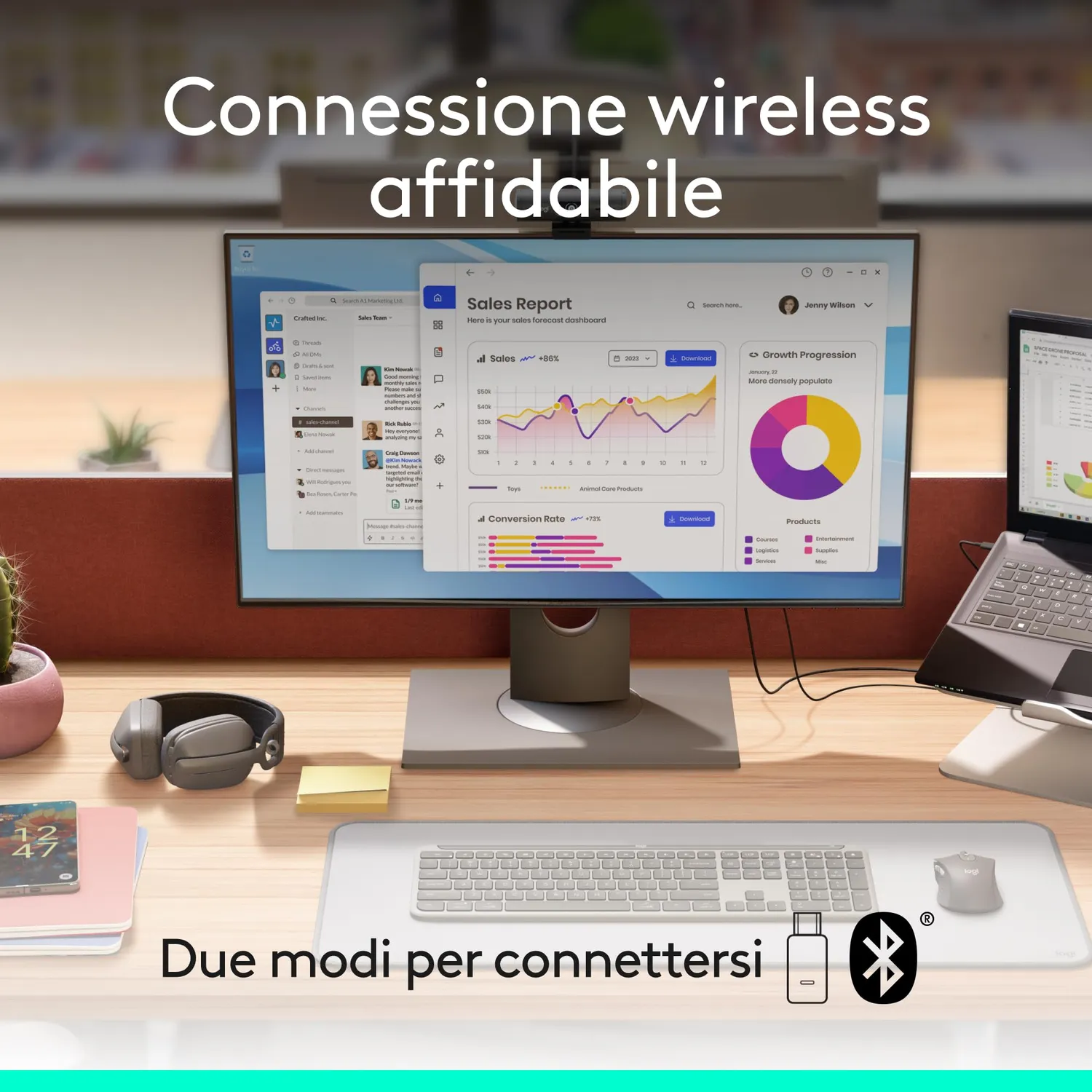 Logitech Zone Vibe cuffie bluetooth grigio USB-C con microfono