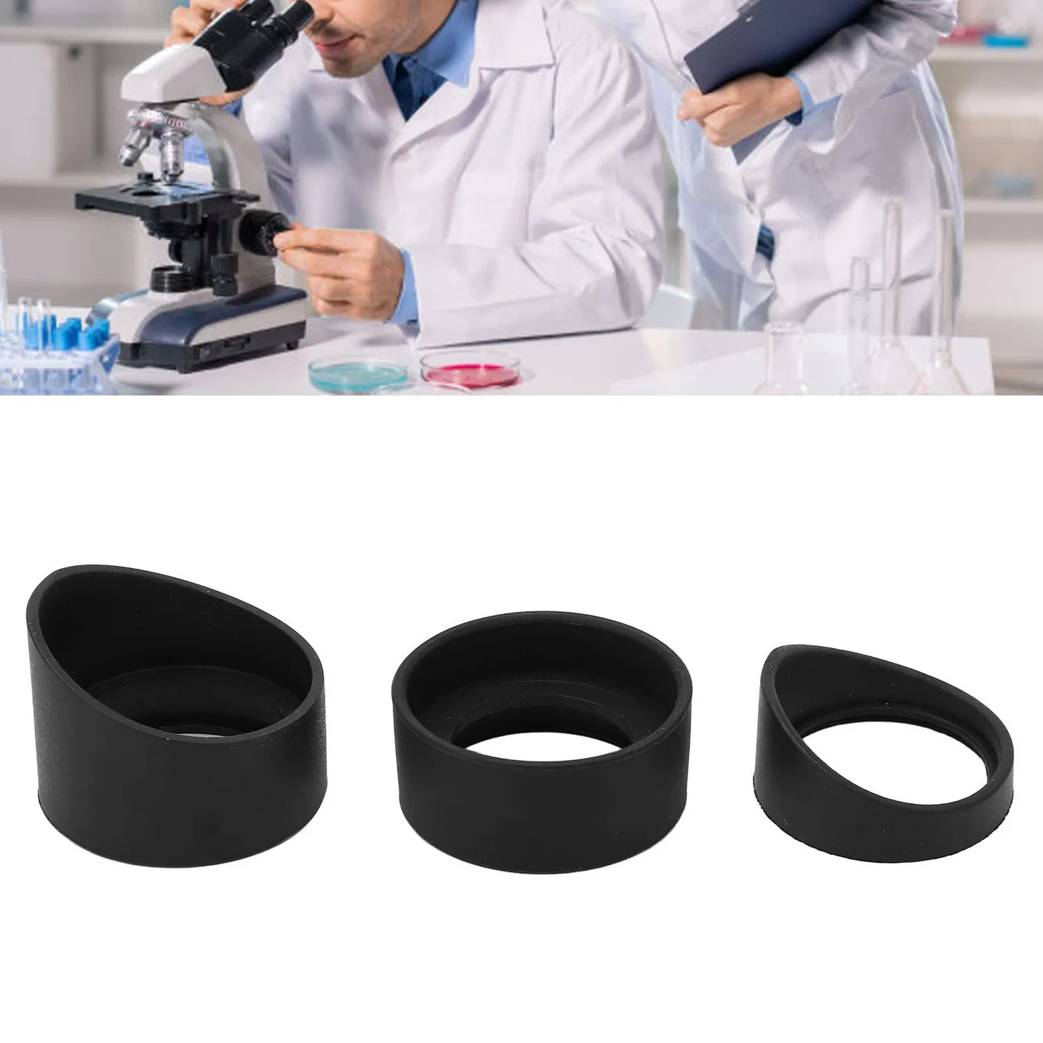 Zunate paraluce oculare microscopio 33 mm 3 pezzi gomma