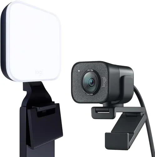 Logitech Litra Glow + StreamCam Webcam Luce Streaming Nero