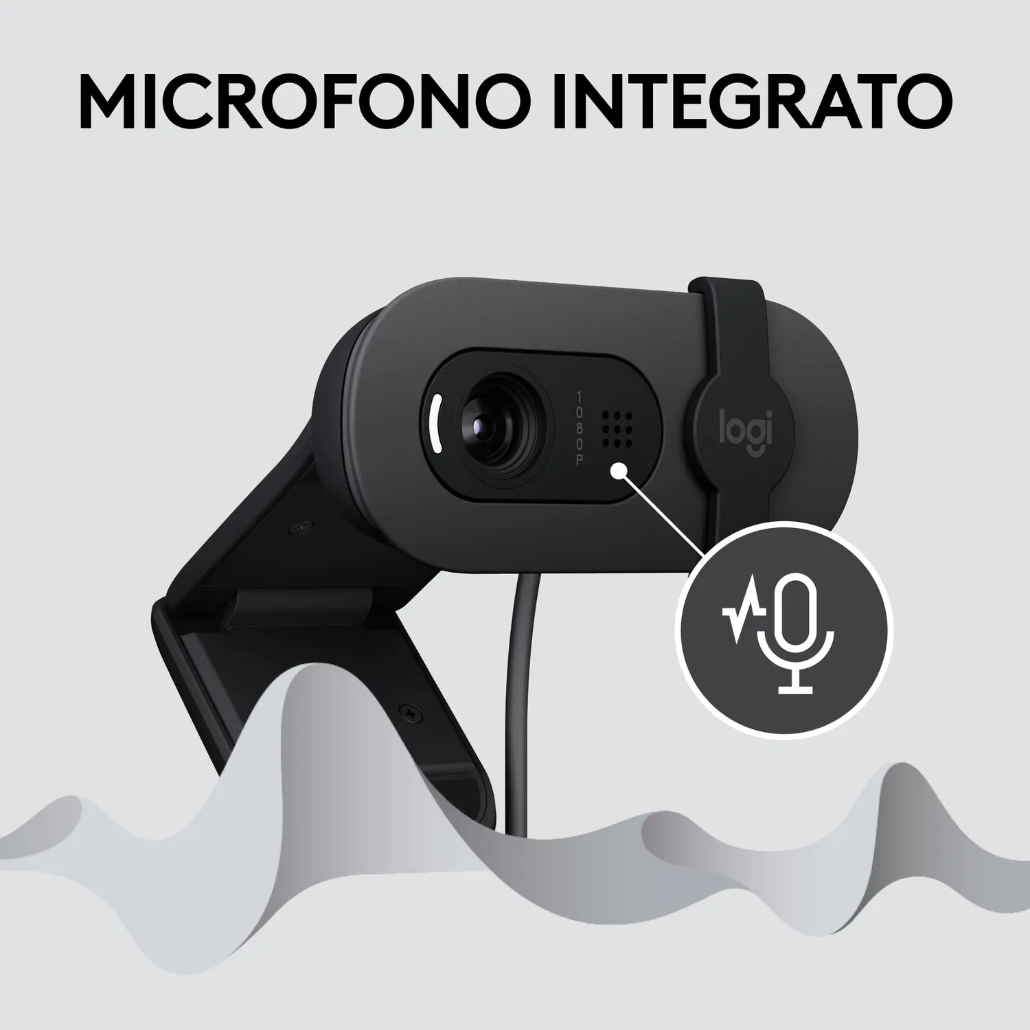 Logitech Brio 100 webcam Full HD grafite con copriobiettivo
