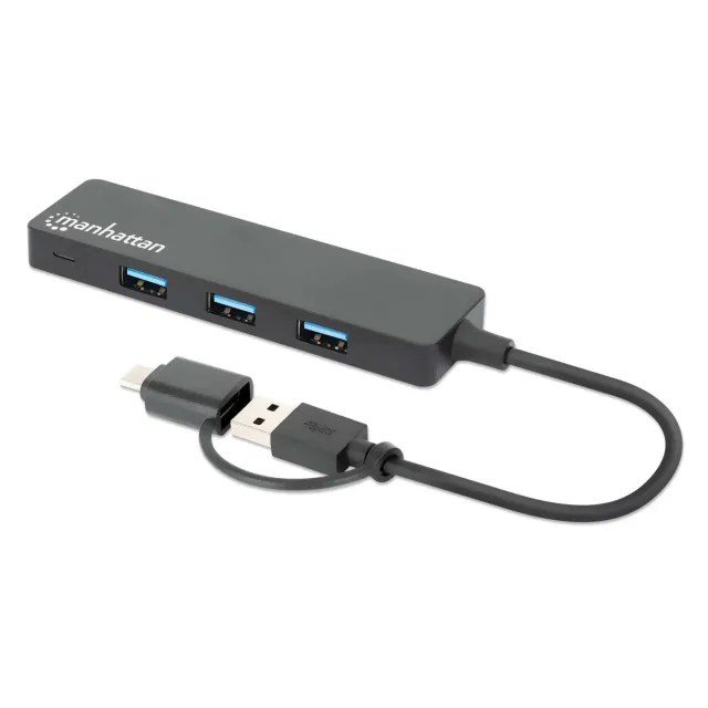 Manhattan Hub USB 3.0 4 Porte USB-A Combo USB-C/A 5Gbps