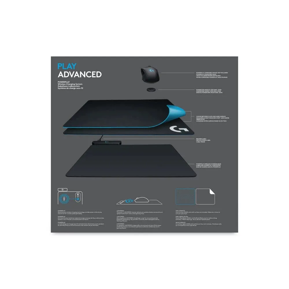 Logitech G POWERPLAY Tappetino Mouse Ricarica Wireless 275x300 mm