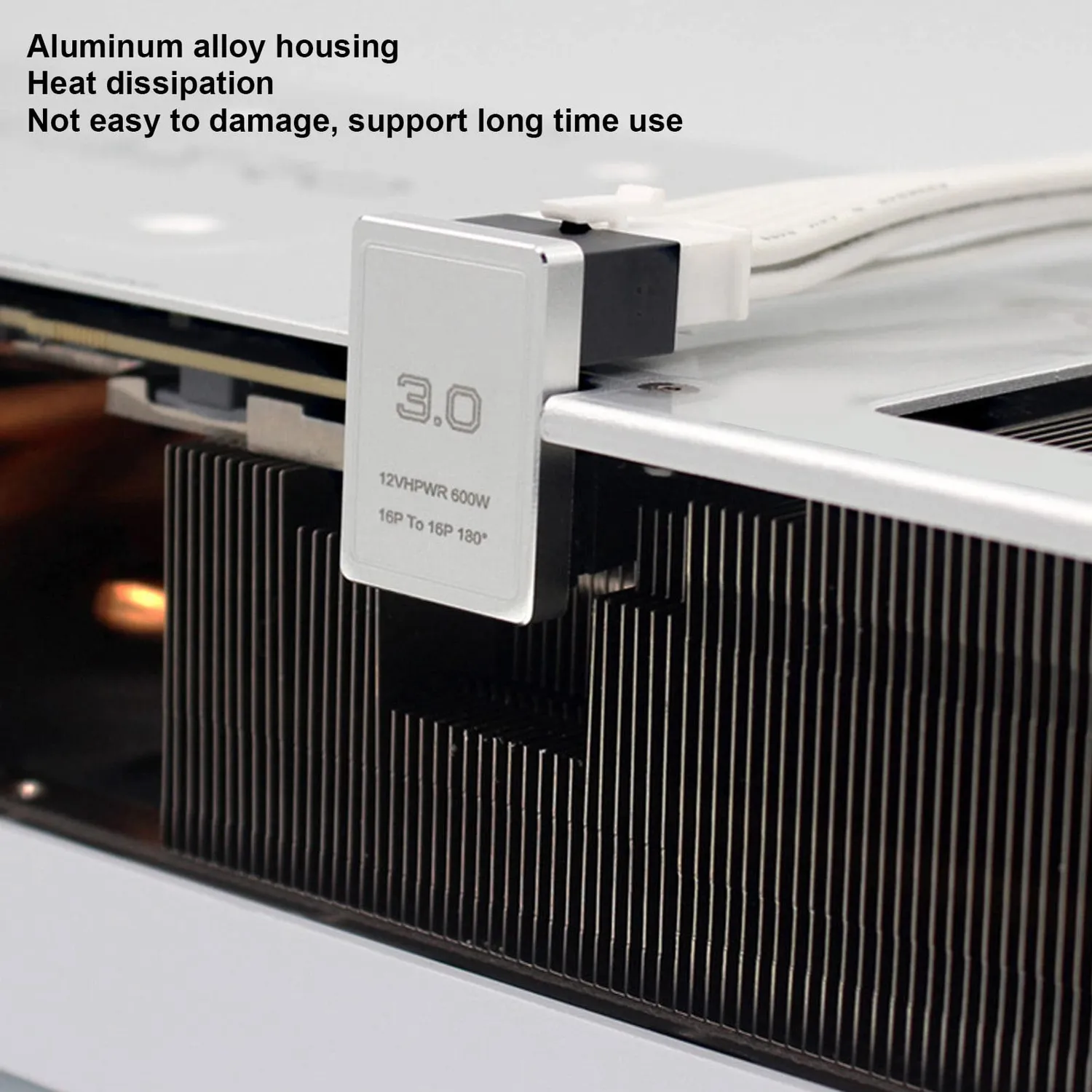 Zunate Adattatore GPU 16 pin 180° argento 600W PCIe