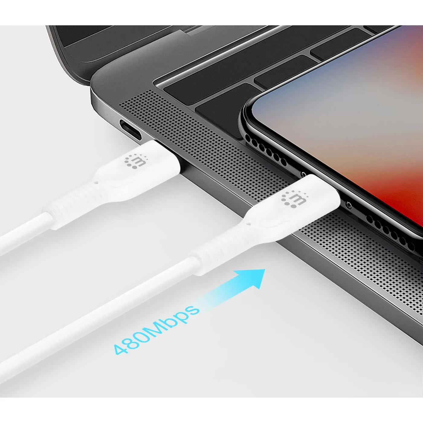 Manhattan Cavo USB-C Lightning 1 m MFi Bianco