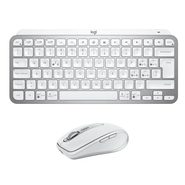 Logitech MX Keys Mini + Anywhere 3 kit grigio chiaro