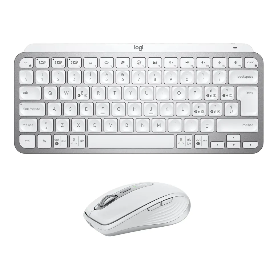 Logitech MX Keys Mini + Anywhere 3 kit grigio chiaro