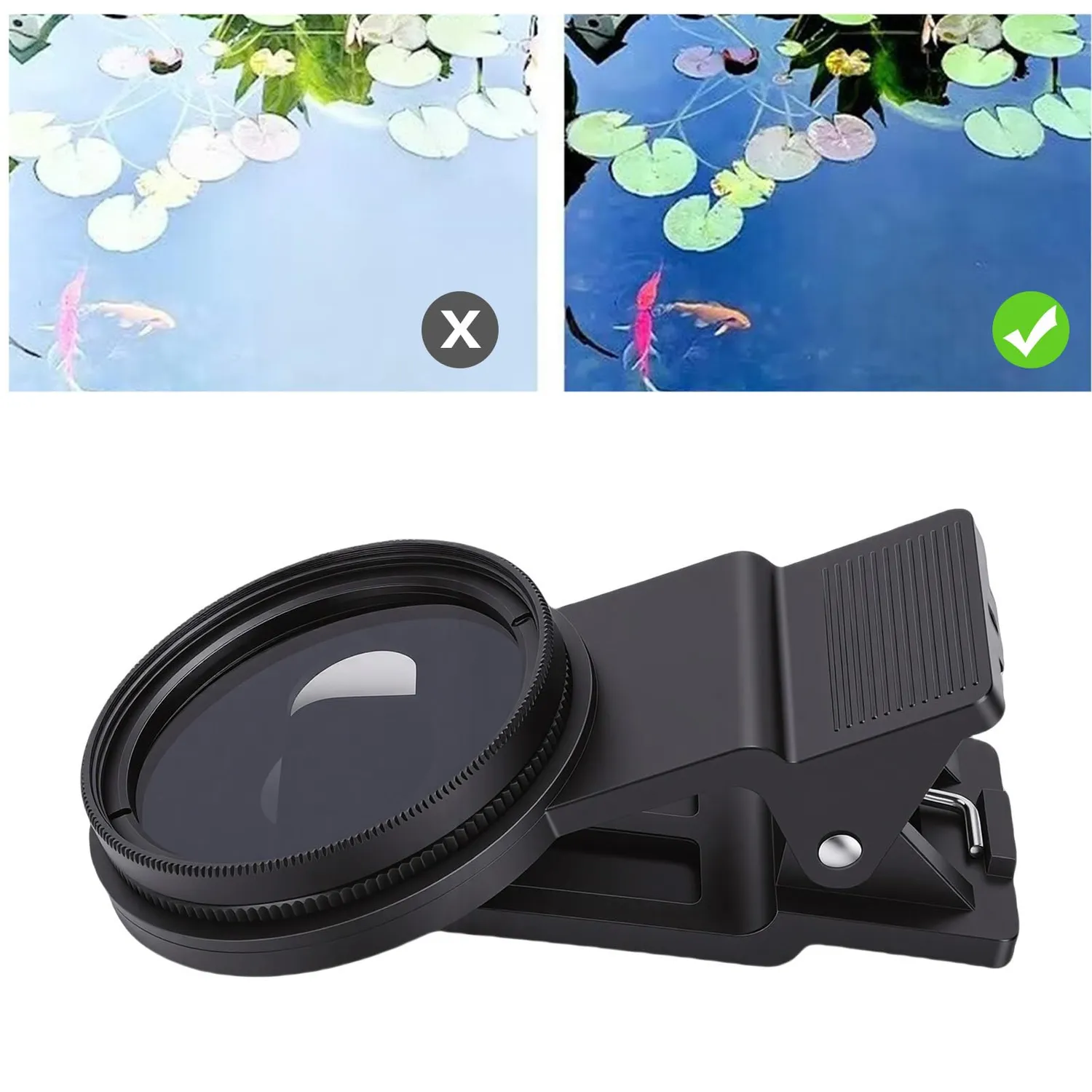 Zunate Filtro CPL 37mm Telefono polarizzatore clip