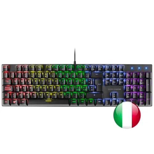 Mars Gaming MK422 Tastiera Meccanica Gaming RGB Switch Rossi