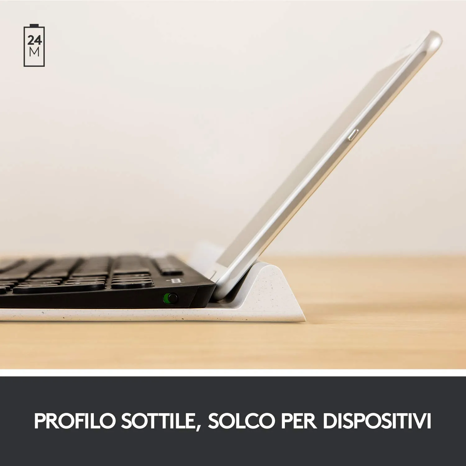 Logitech K780 tastiera wireless grigia bluetooth ITA QWERTY