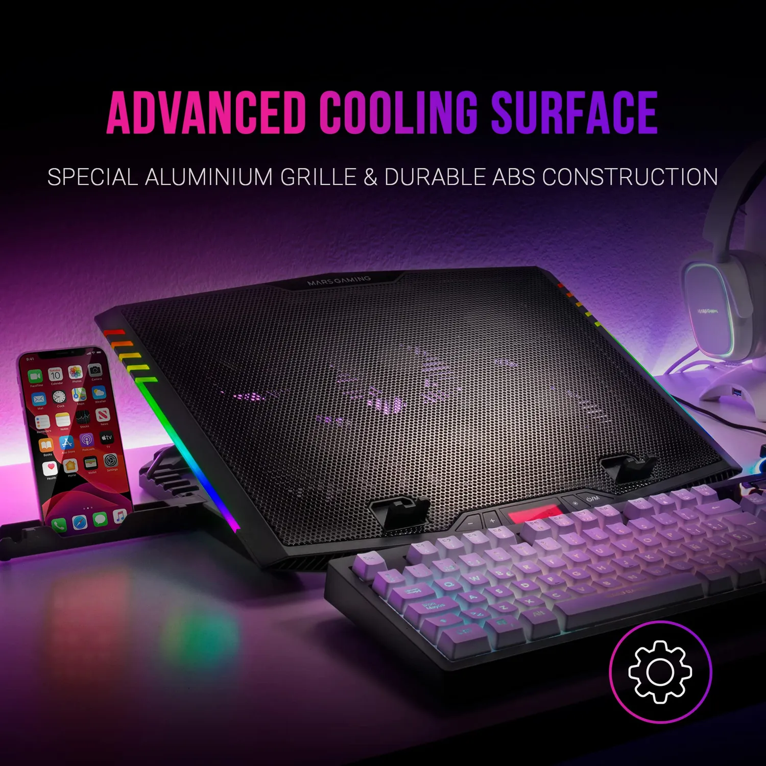 Mars Gaming MNBC5 base raffreddamento laptop 19" ARGB