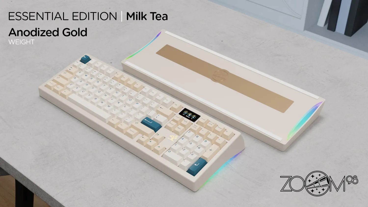 Meletrix Zoom98 Milky Tea tastiera tri-mode flex cut