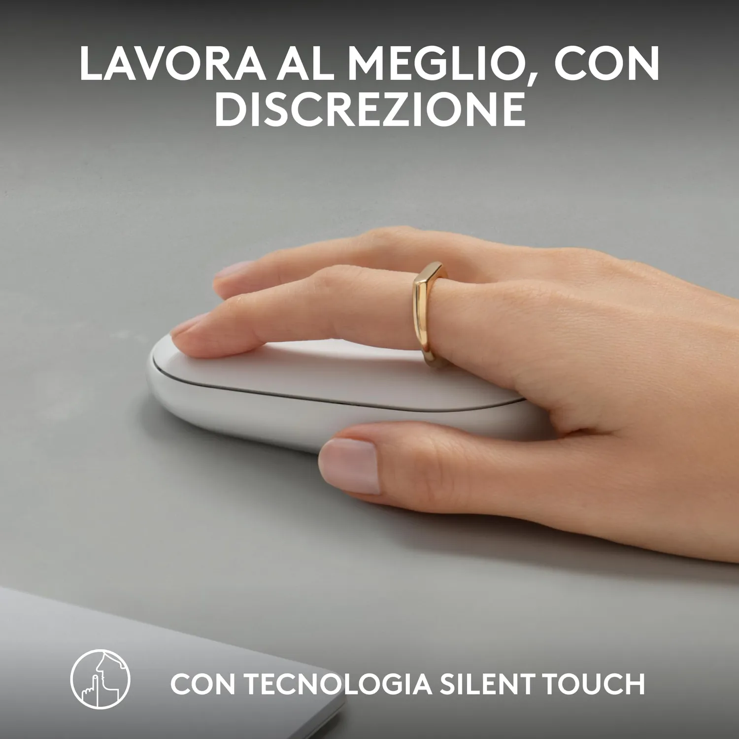Logitech Pebble 2 M350s mouse bluetooth bianco silenzioso