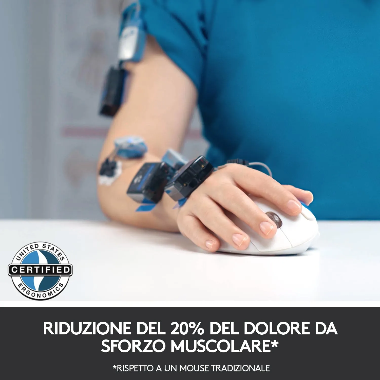 Logitech MX Ergo Trackball Mouse Wireless Ergonomico Precisione