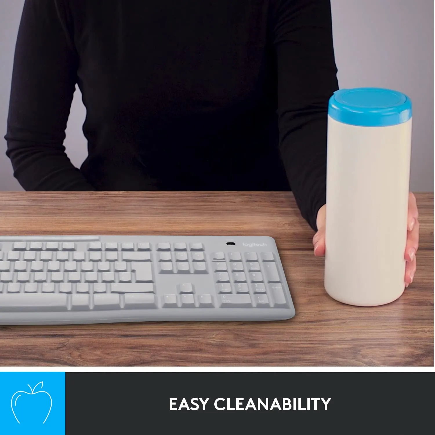 Logitech cover tastiera silicone K270 MK270 antipolvere