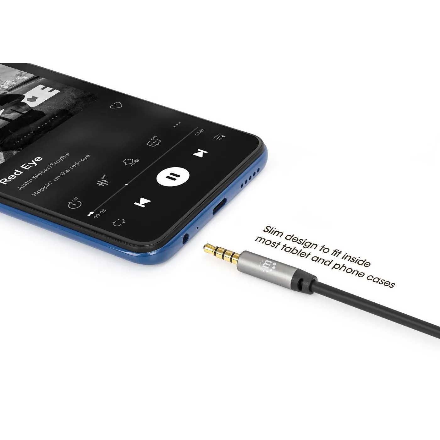 Manhattan cavo aux stereo jack 3,5mm 3 m slim HiFi