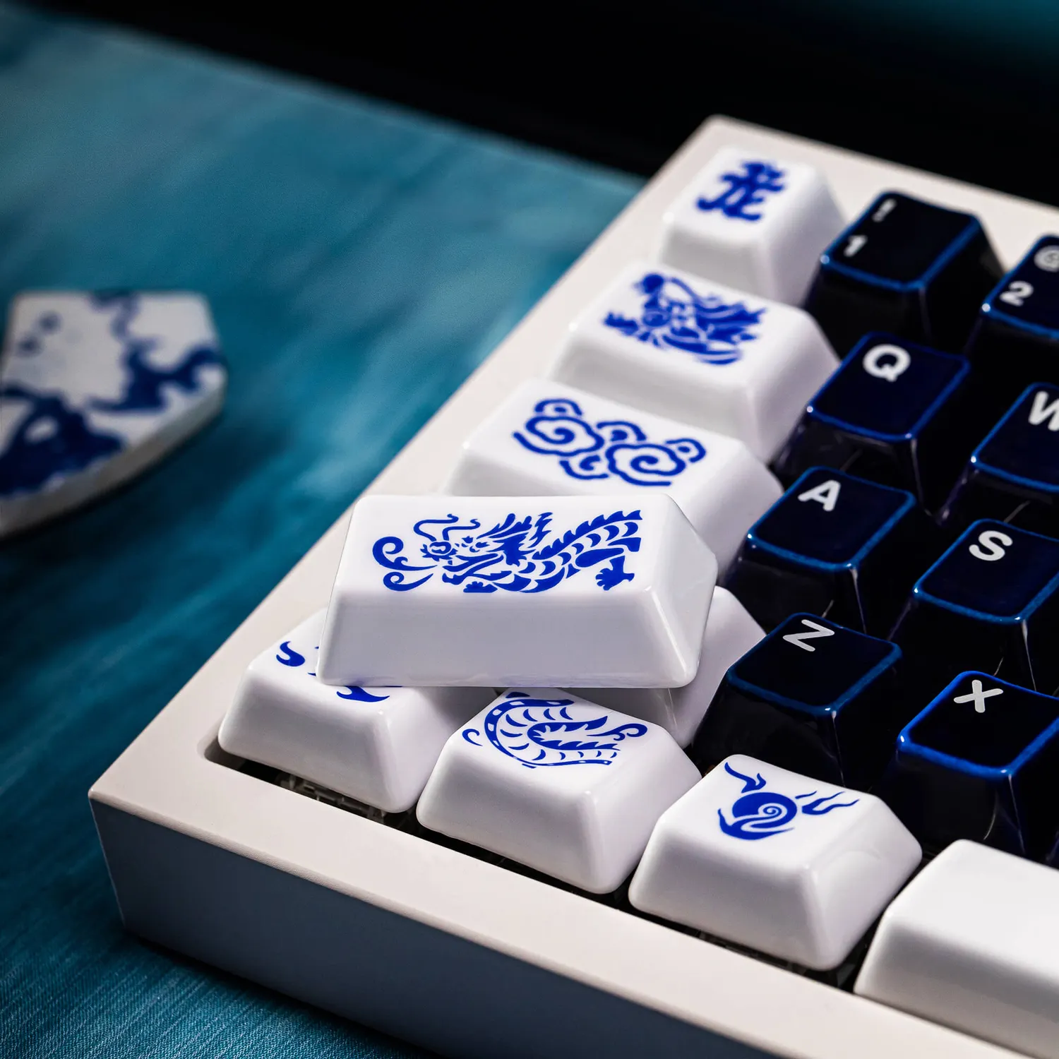 Cerakey Dragon set tasti ceramica novelty white indigo