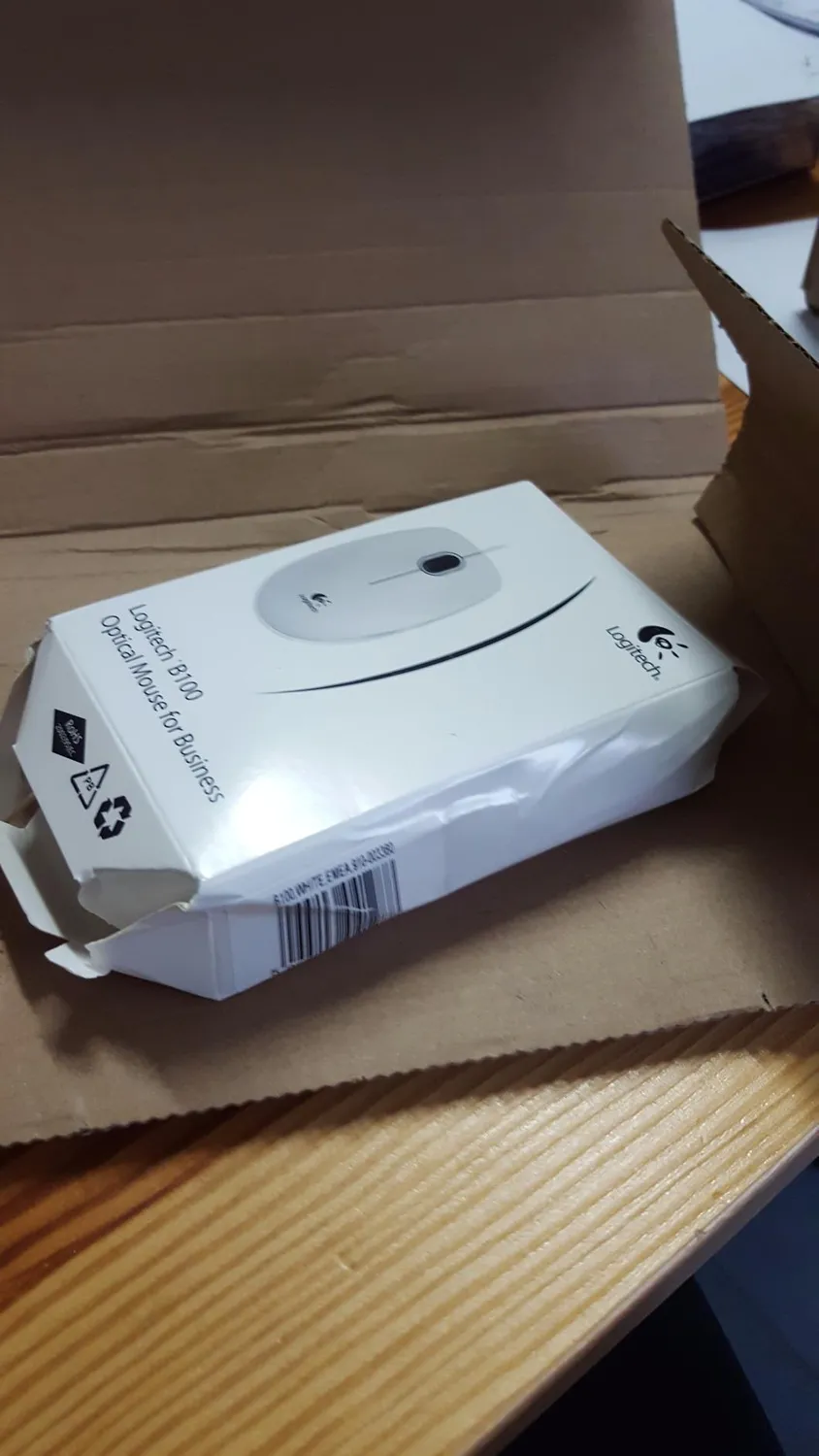 Logitech B100 mouse con filo USB bianco 800 DPI