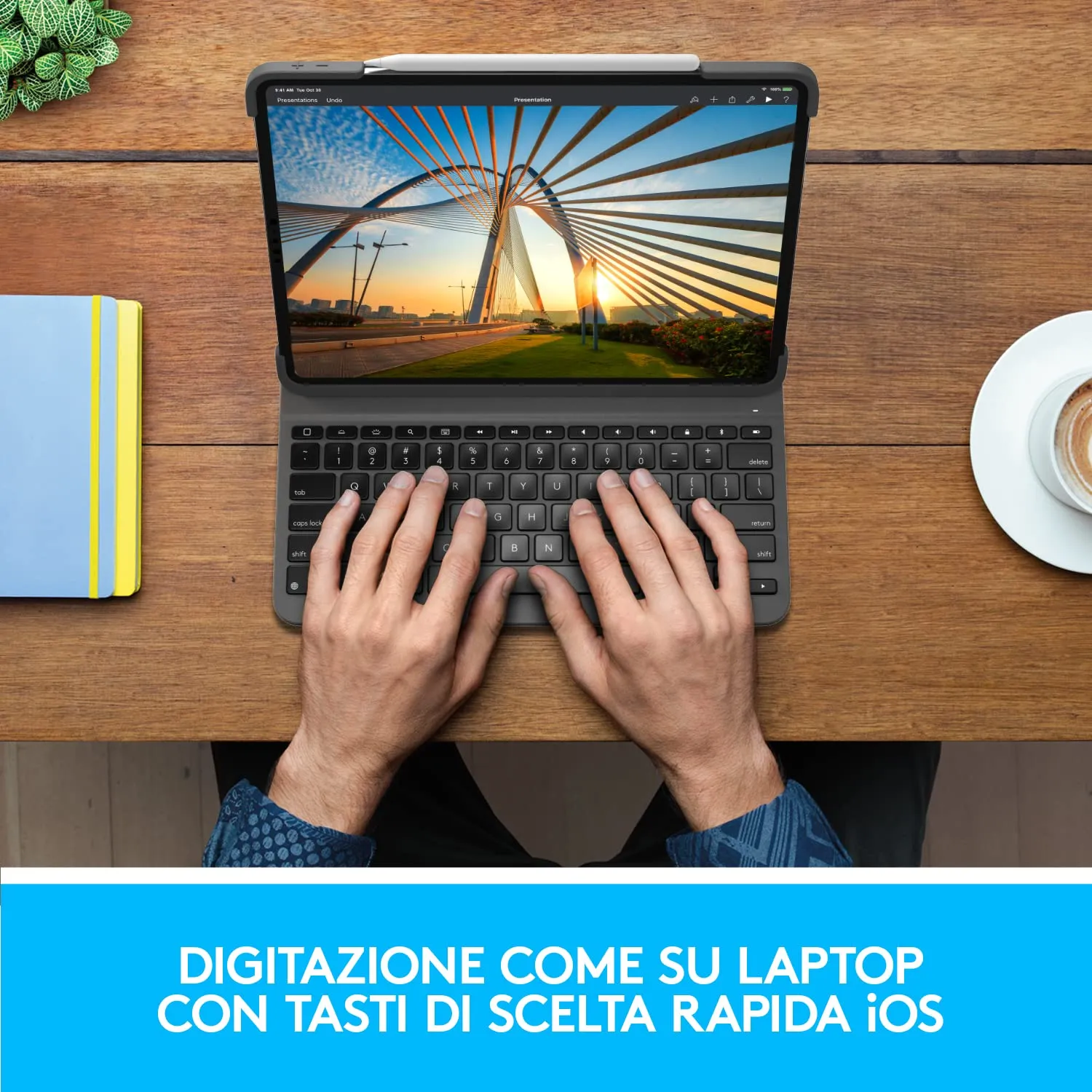 Logitech Slim Folio Pro Custodia Tastiera iPad 11 Retroilluminata