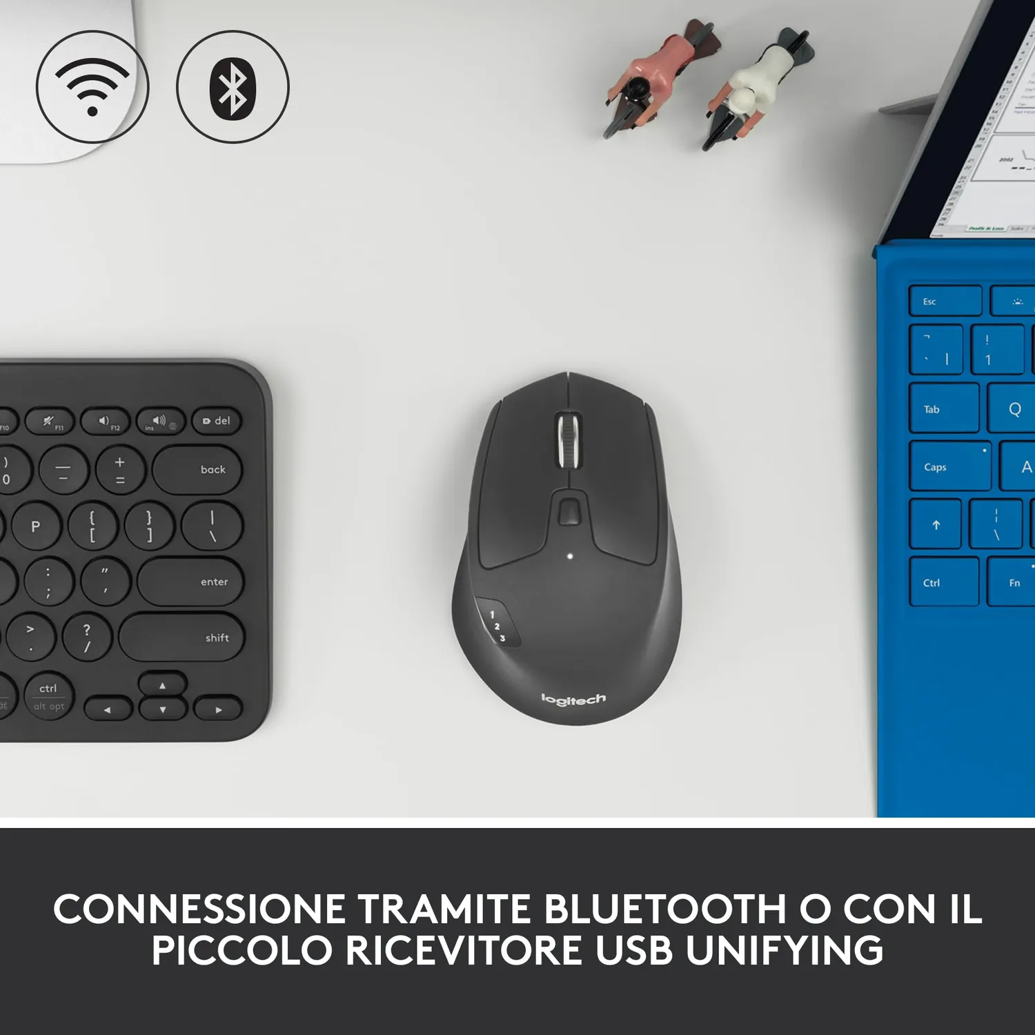 Logitech M720 Triathlon Mouse Wireless Multidispositivo Bluetooth