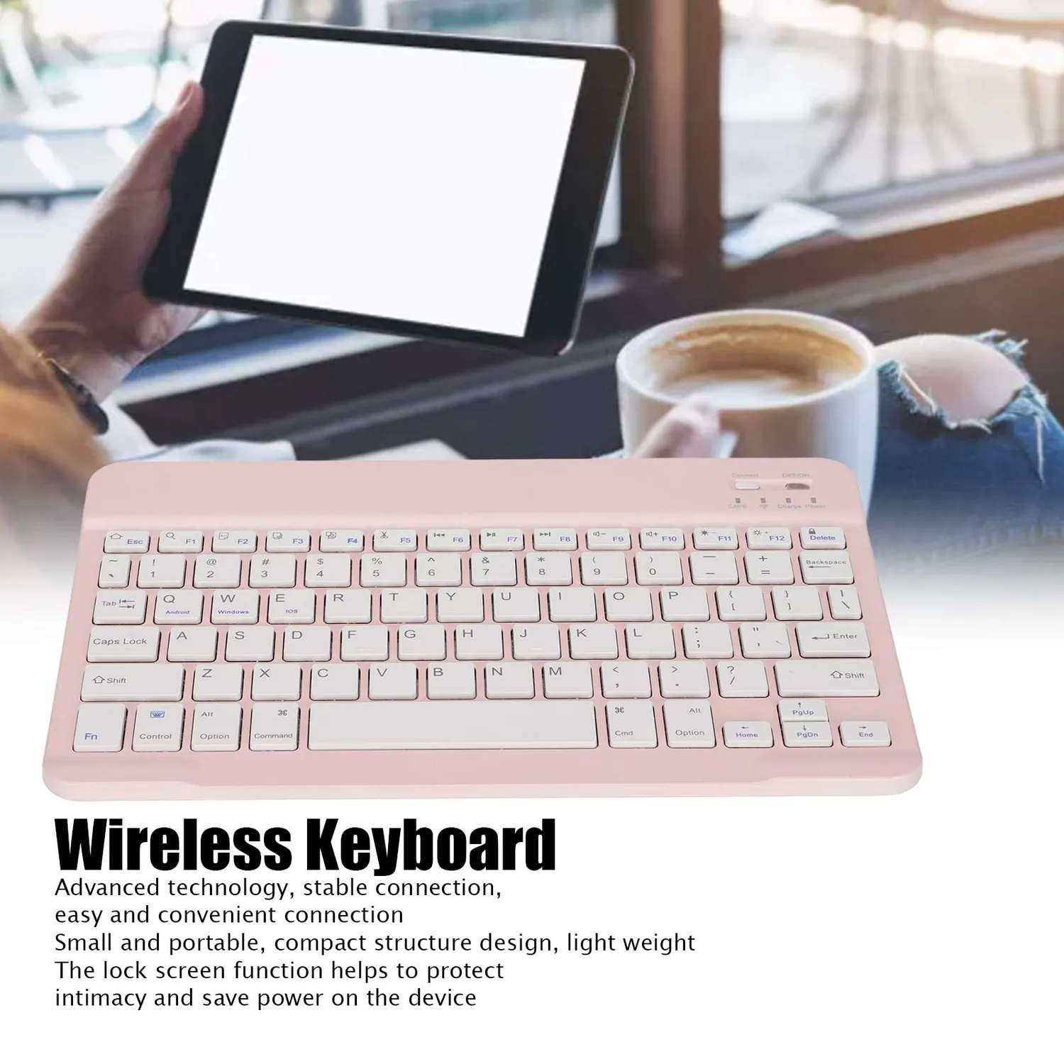 Zunate tastiera Bluetooth wireless rosa mini 40h