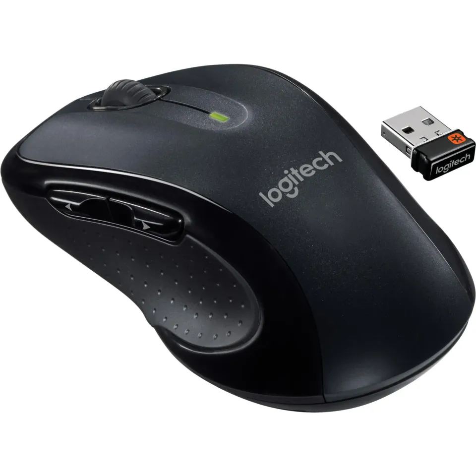 Logitech M510 mouse wireless laser ergonomico grigio