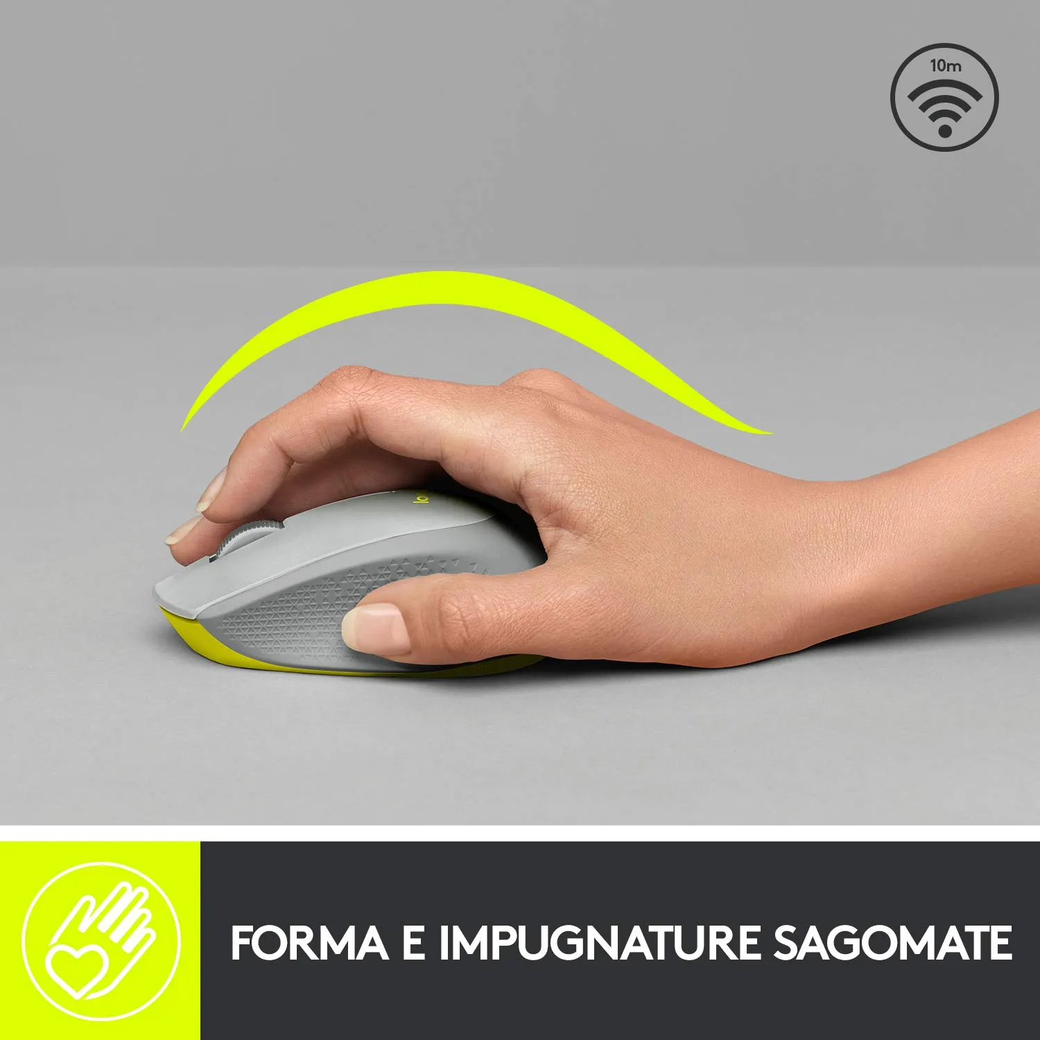 Logitech M320 Mouse Wireless Argento 3 Tasti Silenzioso