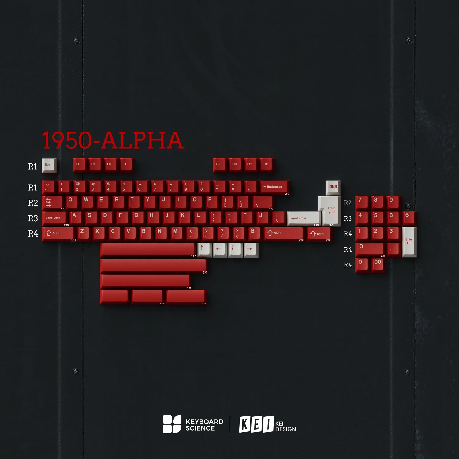 Keyboard Science 1950s keycaps ABS base Cherry
