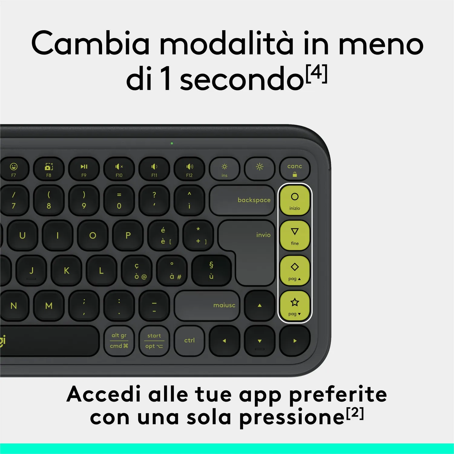 Logitech POP Icon Keys Tastiera Bluetooth Grafite ITA QWERTY