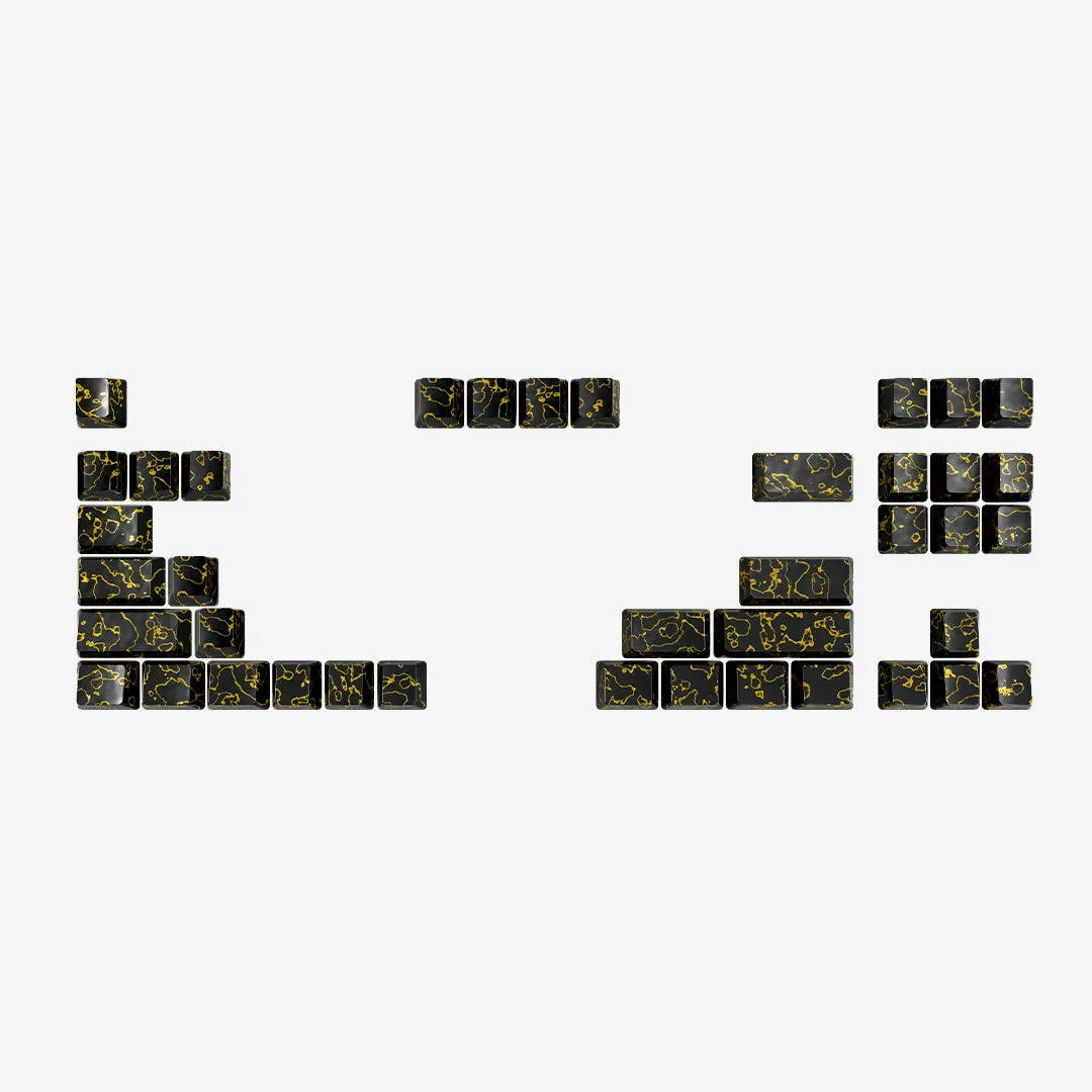 Cerakey Rhino-Skin Obsidian keycaps Alpha Plus