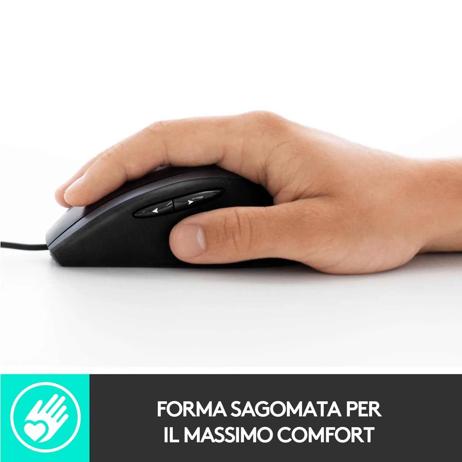 Logitech M500s mouse cablato iperveloce 1000 dpi nero