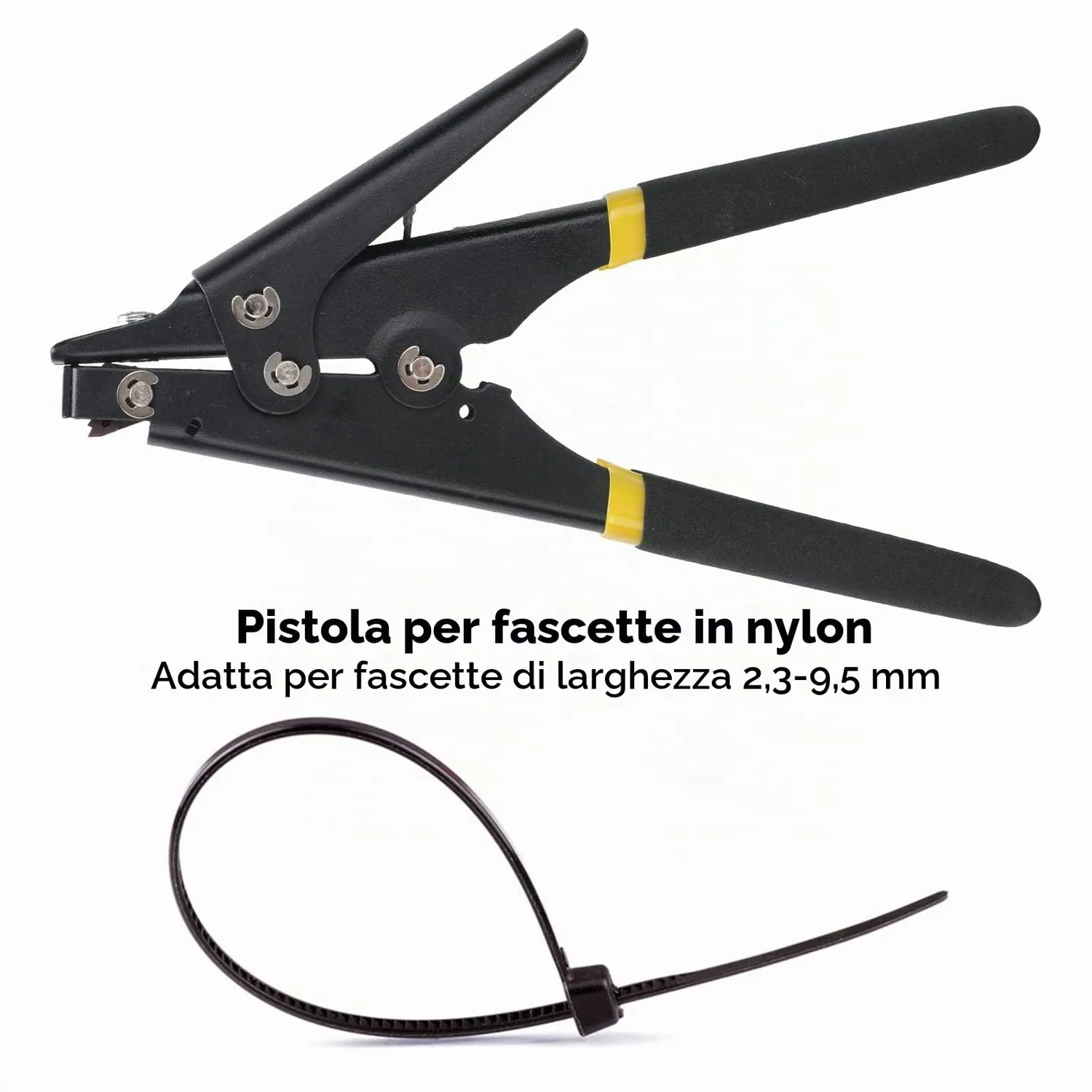 Zunate Pinza per Fascette Nylon Nera Tensione Regolabile