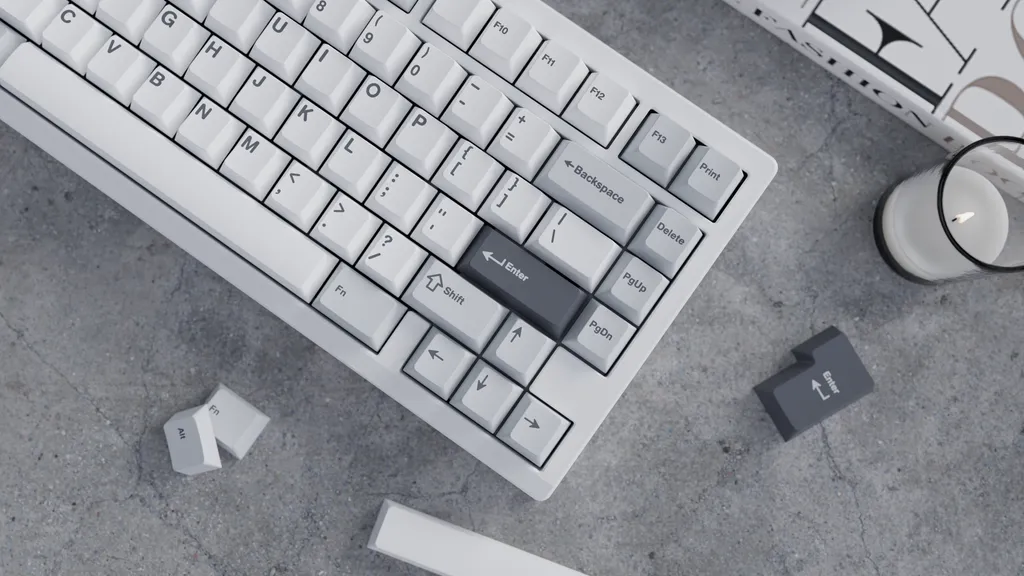 Wuque Studio Gray Skies keycaps PBT 223 tasti