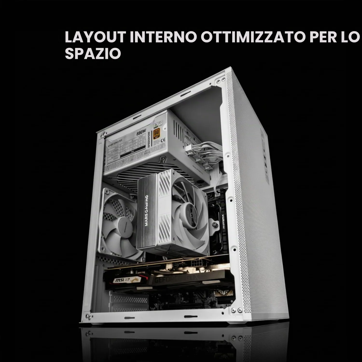 Mars Gaming MC-MeshPro case microATX bianco mesh