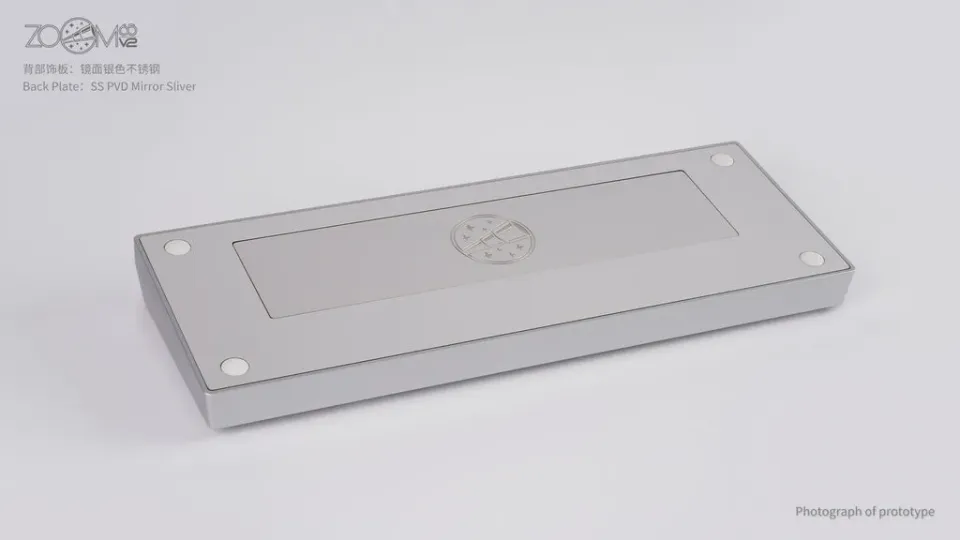 CoffeeKeys Zoom65 V2 back plate silver specchio