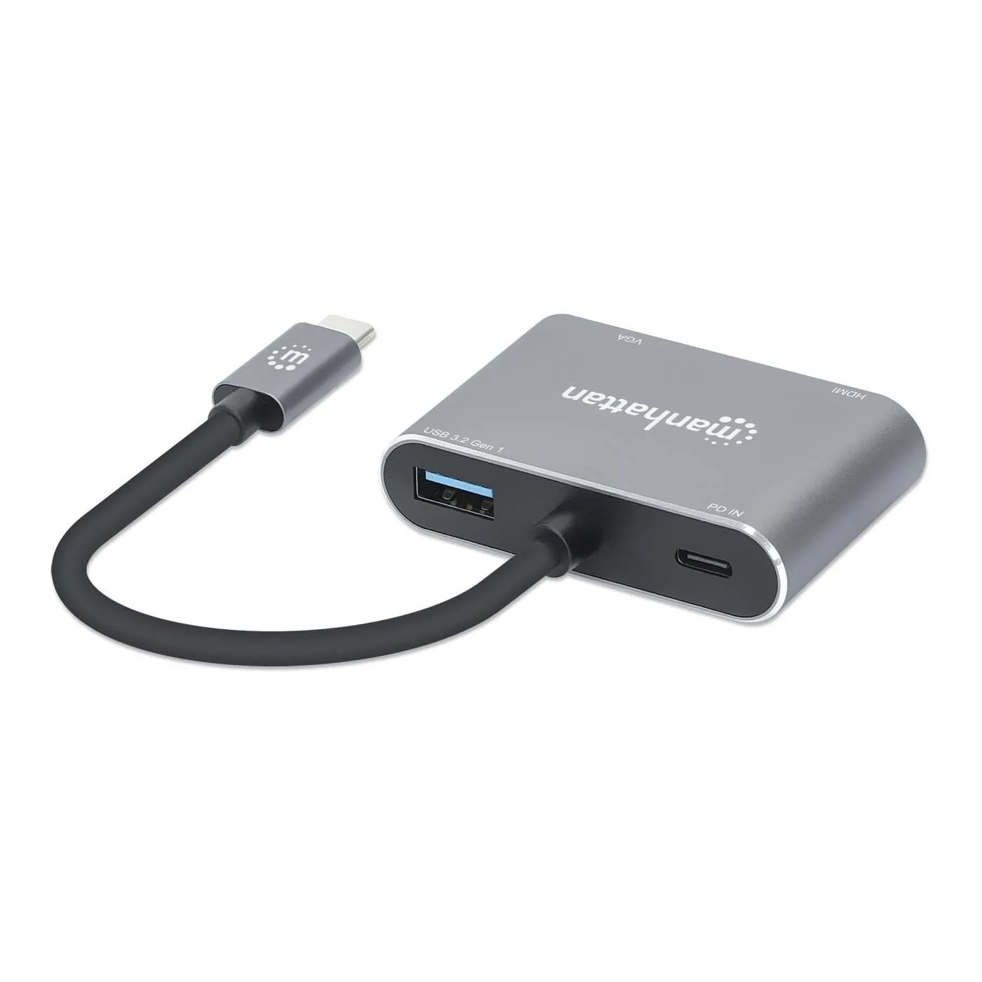Manhattan 4-in-1 Docking Converter USB-C HDMI VGA PD 87W